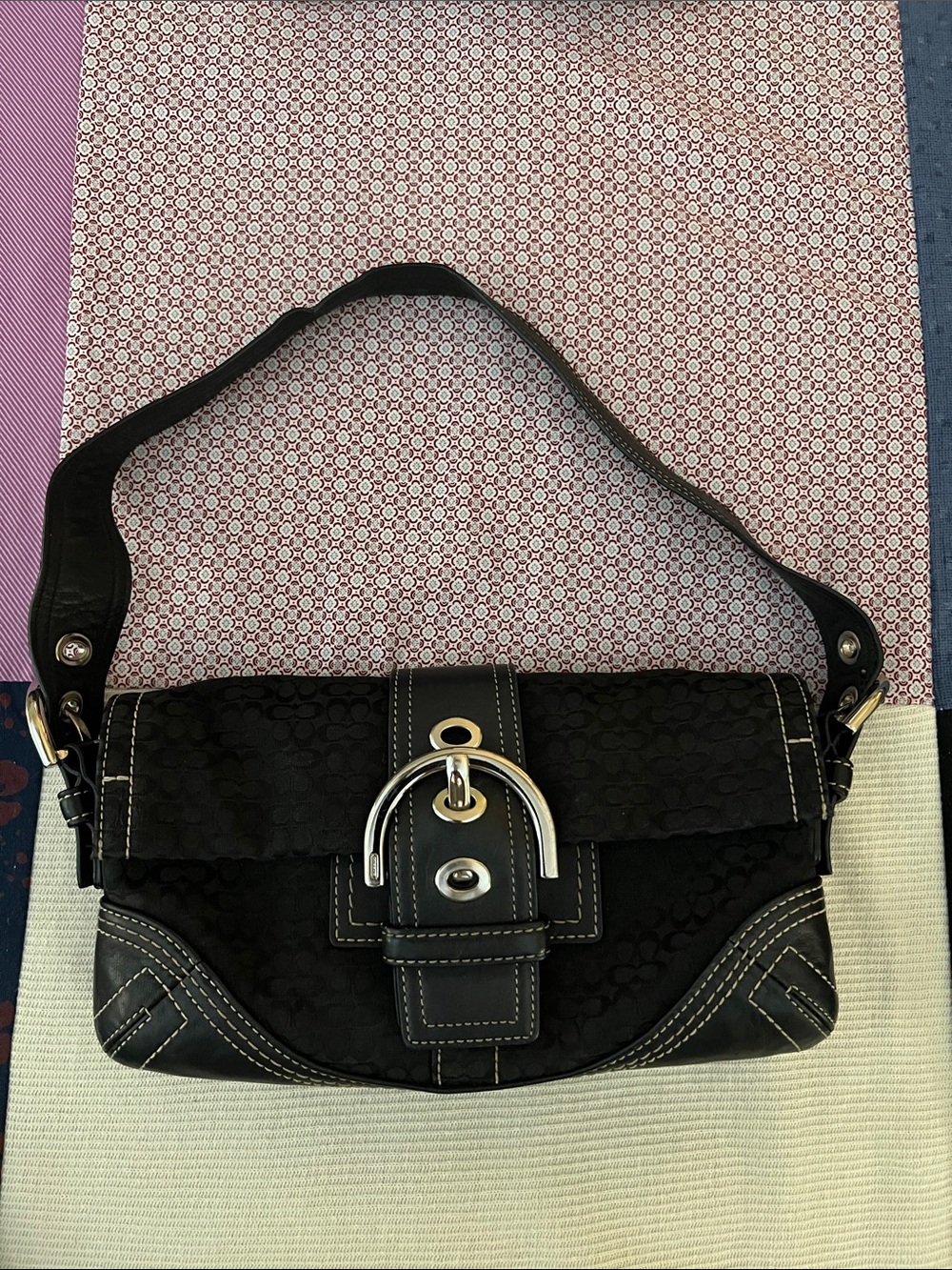 vintage Coach Soho Mini Signature shoulder/baguette bag *wallet sold separately